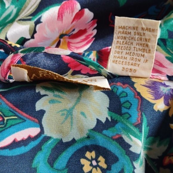 Victoria's Secret Gold Label‎ Blue/Green Paisley Vintage Robe OSFA - Picture 12 of 14